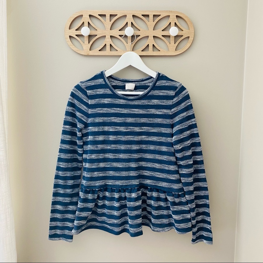 Postmark by Anthro. Striped Long Sleeve Top Blue Sz Small